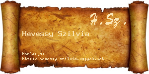 Hevessy Szilvia névjegykártya